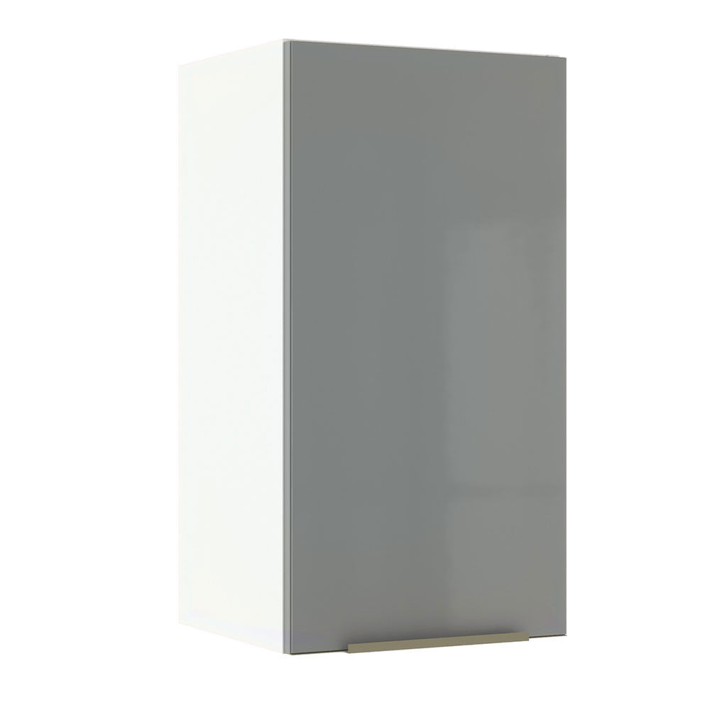 Image of Armário Aéreo Madesa Lux 35 cm 1 Porta Branco/Cinza